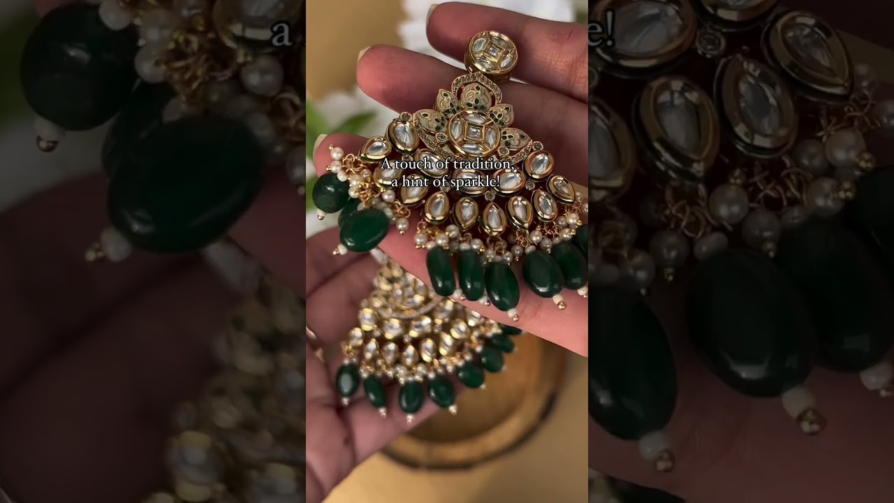 Bridal Bliss with Sayda Jewels: Shop now for Exquisite Kundan & Golden Earrings for Your Special Day