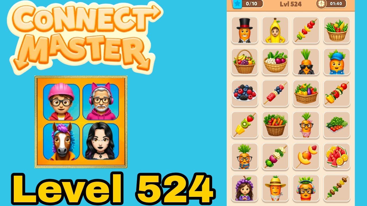 Connect master match puzzle level 524 solution walkthrough 