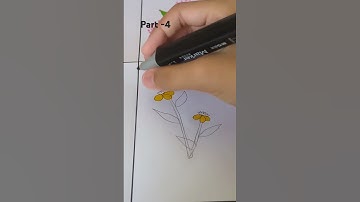 4 ways to draw aesthetic flowers(part-4) #flower drawing #shorts