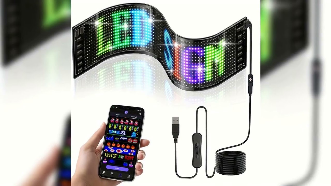 A must-have product! LED Flexible Screen Scrolling Advertising LED Signage USB 5V Bluetooth App Co
