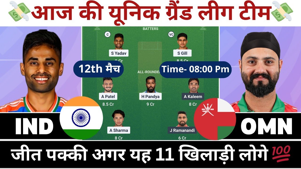 IND vs OMN Dream11 Prediction| IND vs OMN Dream11 Team| India vs Oman Dream11 Prediction | Asia Cup
