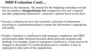 Training evaluation or HRD Evaluation
