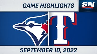 MLB Highlights | Blue Jays vs. Rangers - September 10, 2022