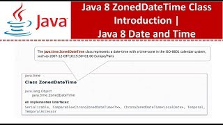 Java 8 ZonedDateTime Class Introduction | Java 8 Date and Time | Java Date and Time