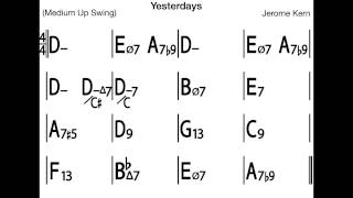 Yesterdays Backing Track chords