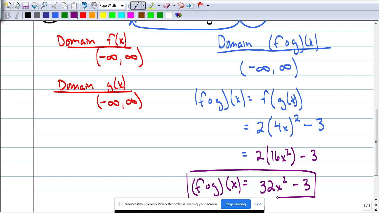 College Algebra SP2020---6.1 Function Composition - YouTube