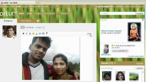 how to upload image in orkut about me