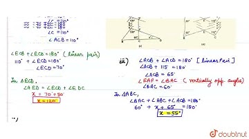 Calculate the value of x in each of the following figures. | CLASS 9 | TRIANGLES | MATHS | Doubt...