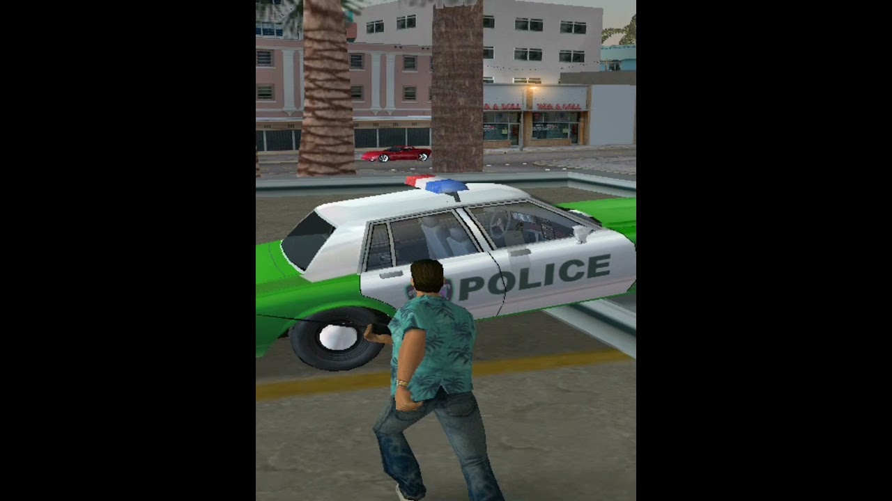 Destroying the police car with remote bomb