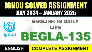 BEGLA 135 Solved Assignment 2024-25 | begla-135 solved assignment in English | July 2024 to Jan 2025
