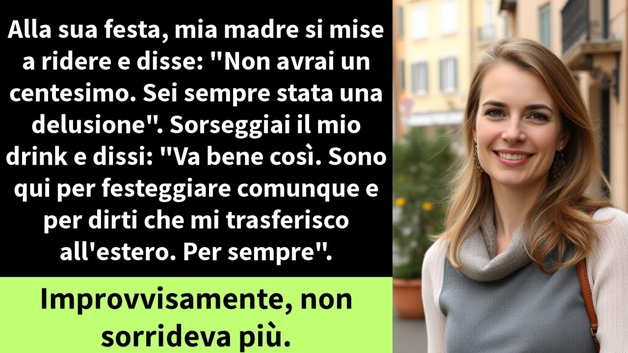 Mia madre mi guardò negli occhi, circondata dai suoi amici ricchi, e dichiarò che non ero altro che una delusione. Era il suo sessantesimo compleanno, al country club. Io stringevo nella pochette...