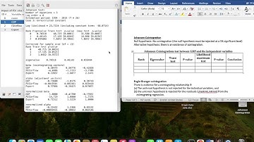 Johansen and Engle-Granger cointegration tests using Gretl statistical software.