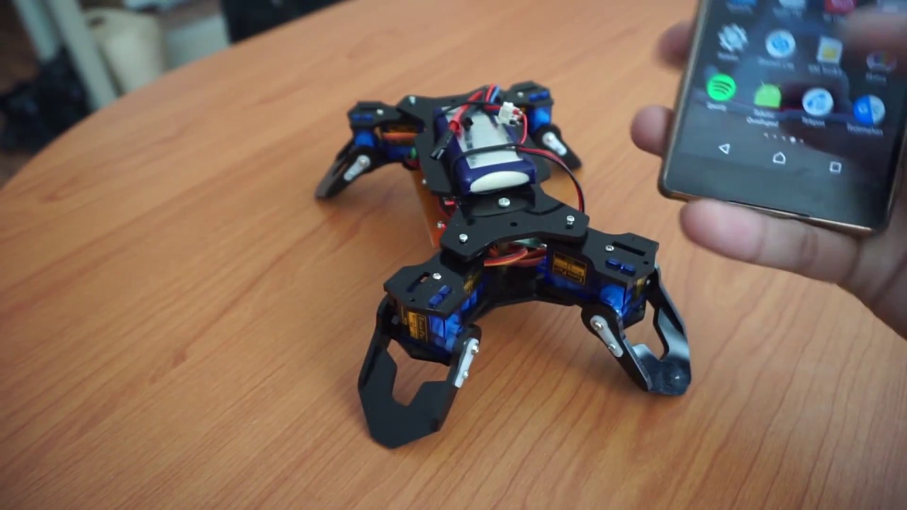 Fist build Quadruped robot with android as controller and ...