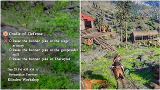 Crimson Desert - Raise the banner pike at siege armory, gunpowder mill, Thalwynd | Cradle of Defense