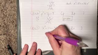 [8-2] Sect. 5-7: Criss-cross Method of Factoring (part 2)