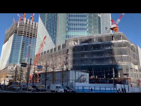 高輪ゲートウェイ駅前、30階161m「TAKANAWA GATEWAY CITY」4街区の様子 2023年12月17日撮影