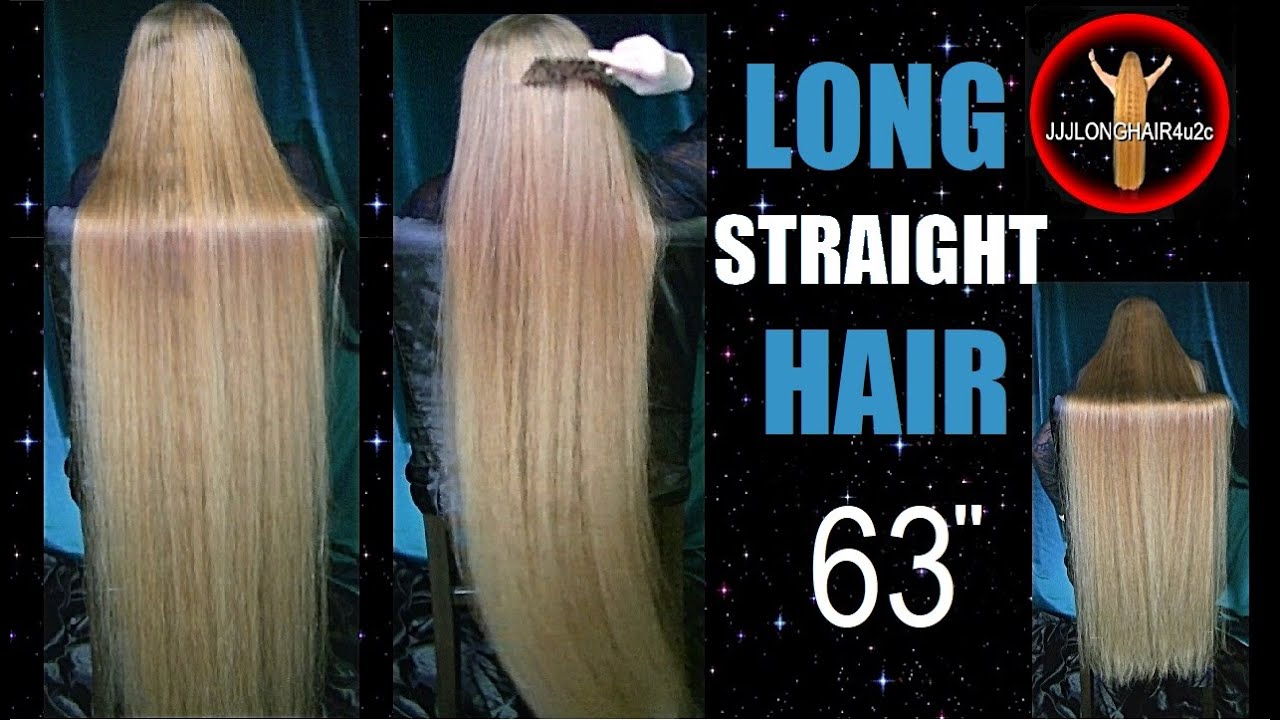 LONG STRAIGHT HAIR 63 Inches💙 in Slow motion