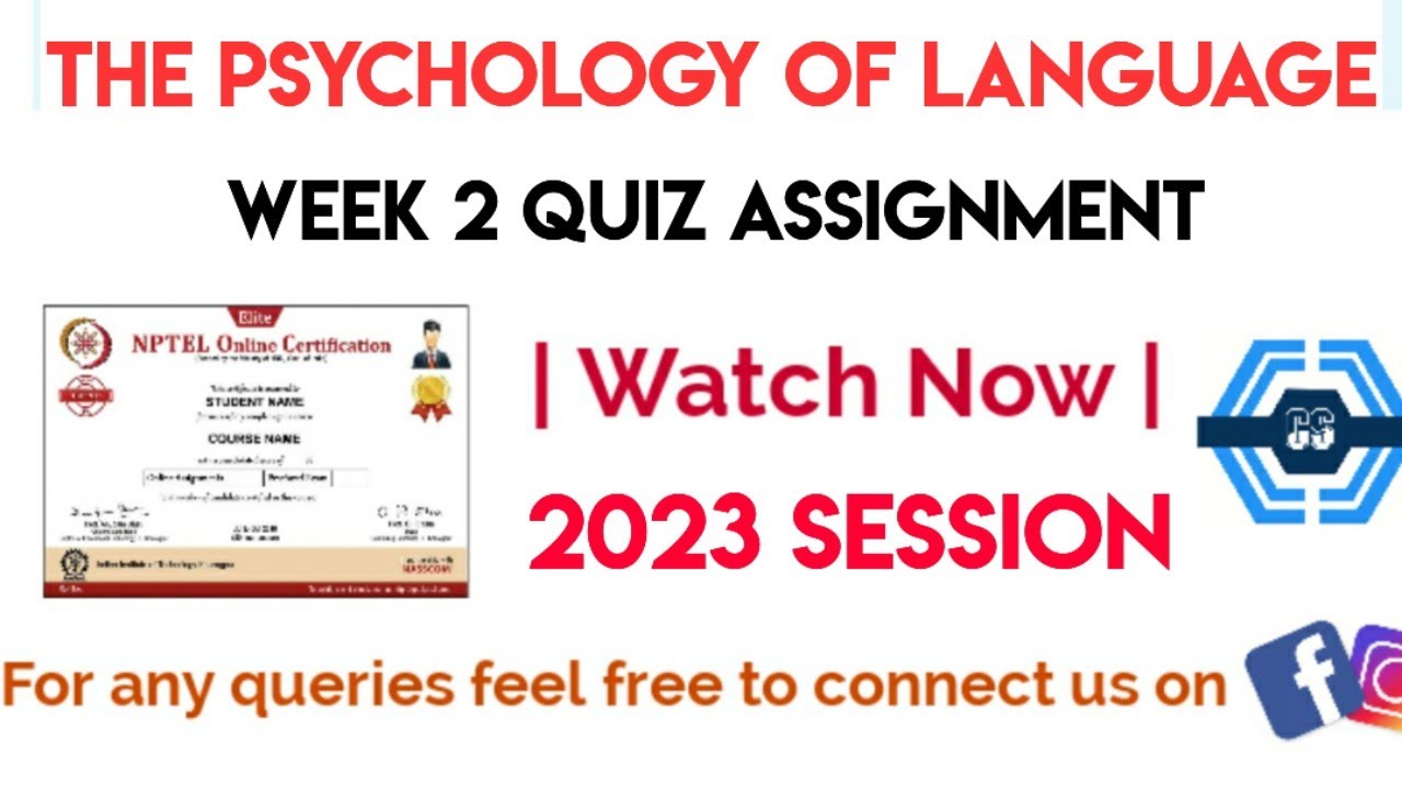 psychology of language nptel assignment answers