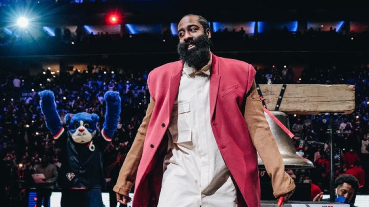 James Harden rings the opening liberty bell for the 76ers