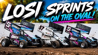 Losi Sprint Cars Tear Up the Oval! Epic Race Night!