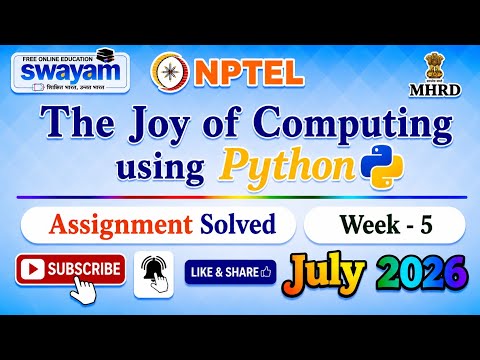 The Joy of Computing using Python Week 5 Assignment Answer#July2026#NPTELASSIGNMENTS#TheJoyofComput 