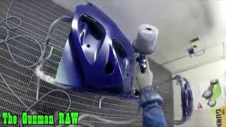 Spraying Motorbike Parts