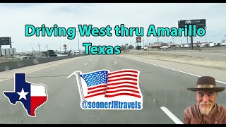 Driving West thru Amarillo Texas on I-40 to Hwy 27 (multi language)