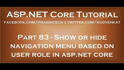 Show or hide navigation menu based on user role in asp net core