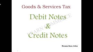Debit notes & Credit notes under GST(malayalam)