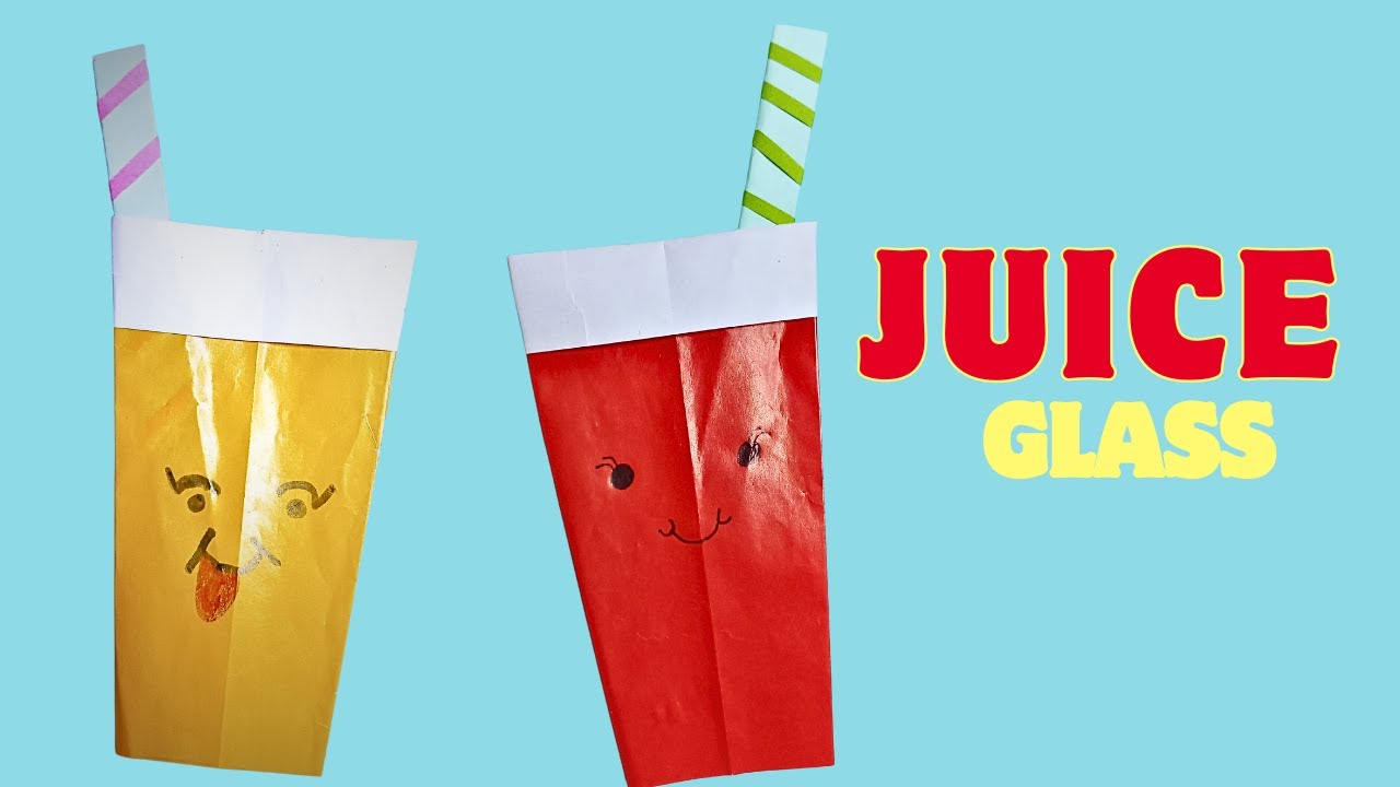 DIY paper Juice glass / Paper Crafts For School / drawing of glass ...