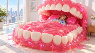 Would You Sleep Inside a GIANT Mouth Bed? 👄🛏️ | Insane Beds AI ASMR