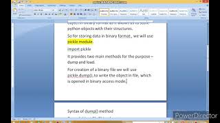 Class 12 Python file handling how to read and write binary file using pickle module load and dump