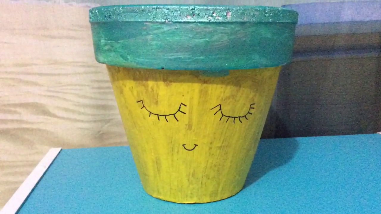 How to make a cute face plant pot