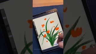Easy Floral Painting | Procreate | iPad Pro | Sketchbook #shorts #youtubeshorts #creatingforindia screenshot 4