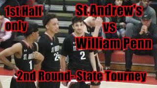 #18 St Andrew's vs#2  William Penn  2nd Round Playoffs  1st half Only