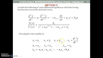State variable representations using Phase Variables Methods -1& 2