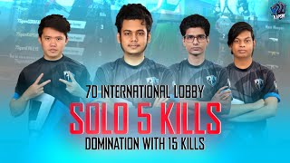 7D International Lobby Domination With 15 KIlls | Solo 5 Kills