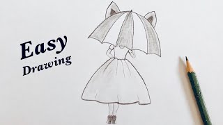 umbrella draw سهل رسم