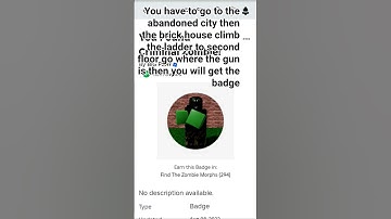 How to get the  You Found Criminal  Zombie Badge in Find the Zombie Morphs [ Roblox]