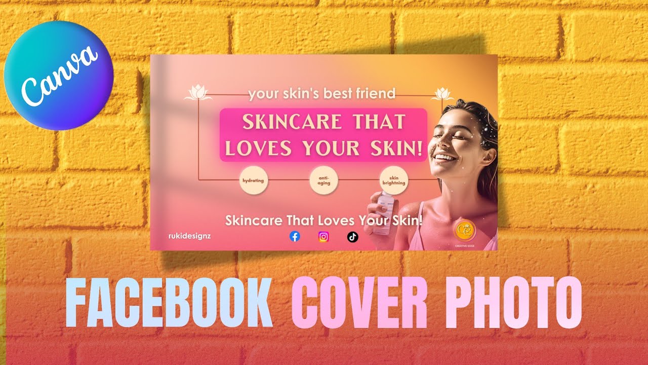 How to Design a Skincare Brand Facebook Cover Photo in Canva | Professional Branding Guide