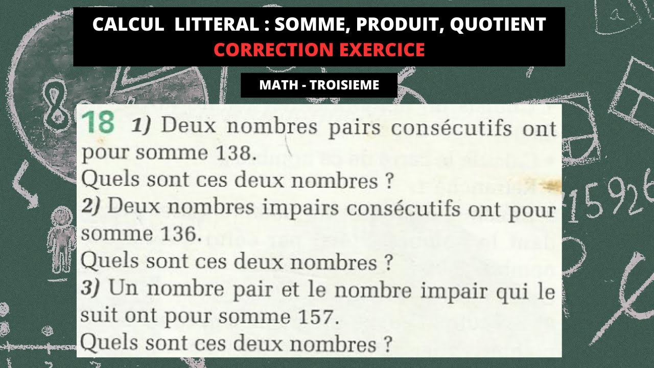 Calcul littéral : Somme, Produit , Quotient - Math 3ème - YouTube