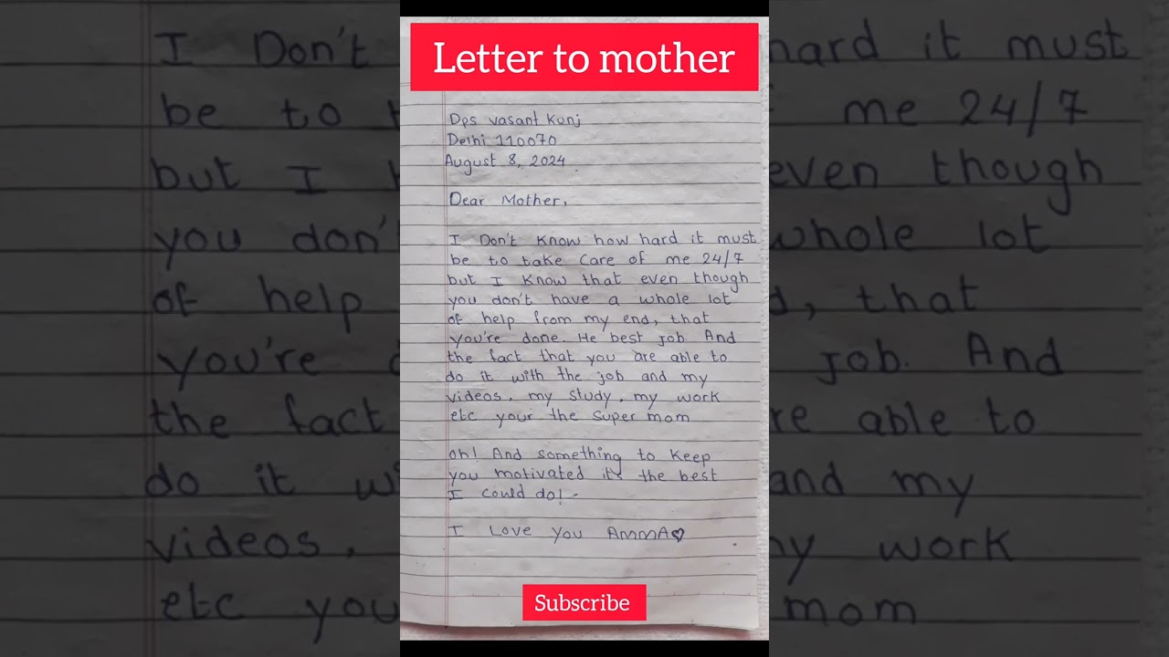 Mother's Day || Letter to mother ||