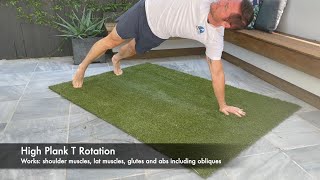 Core exercise for runners - High Plank T Rotation