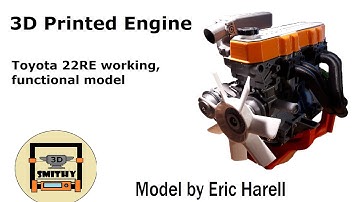 3D Printed engine - Functional model of Toyota 22RE engine
