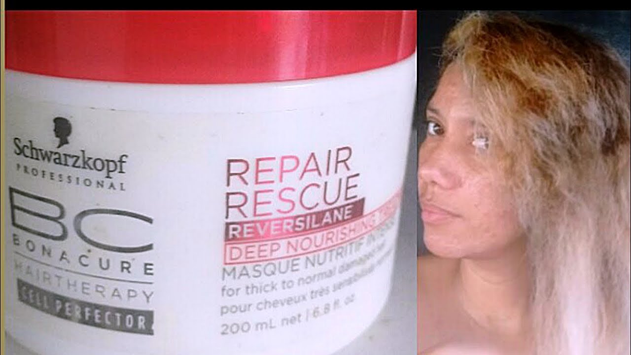 MÁSCARA REPAIR RESCUE SCHWARZKOPF (Em um cabelo extremamente danificado)
