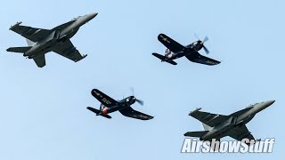 EA-18G Growlers Two-Ship Demo and F4U Corsair Legacy Flight - EAA AirVenture Oshkosh 2021
