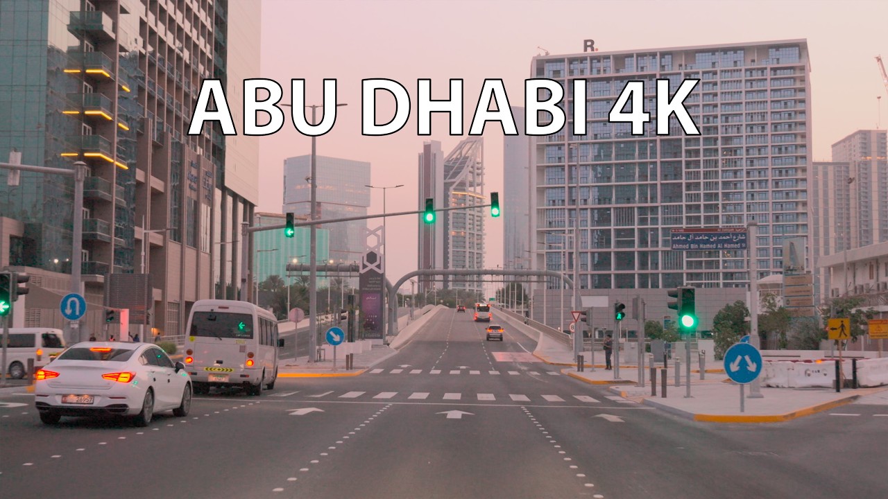 Abu Dhabi 4K - Desert Islands Sunrise  - Scenic Drive