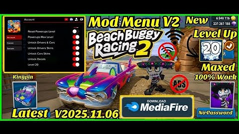 Mod Menu Apk Beach Buggy Racing 2 V2025.11.06 V2 Level Up 20 Maxed