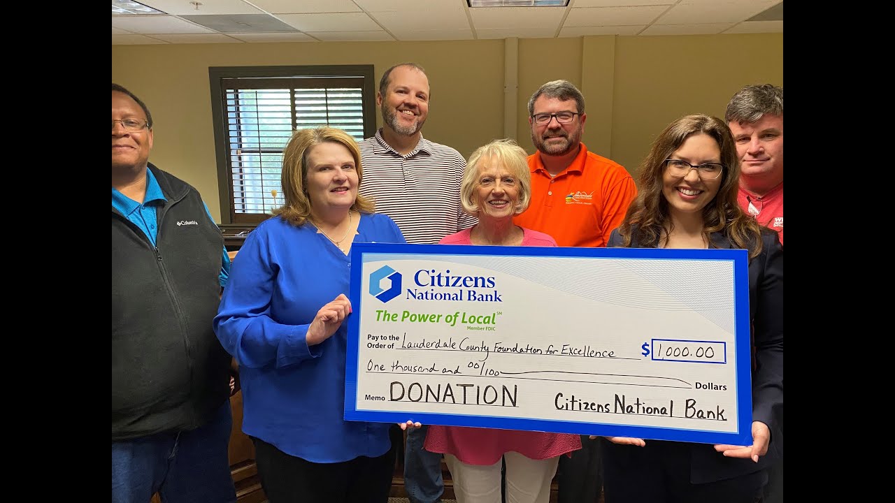 LCFEE Inaugural Donation from Citizens National Bank