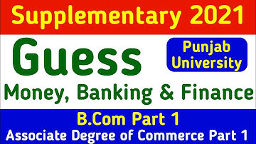 #guess #moneyBanking&Finance #bcom1styear supplementary exams 2021